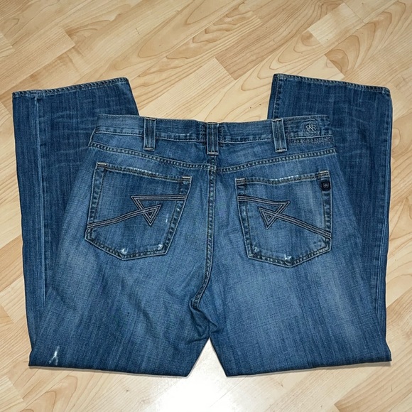 Rock & Republic Mens Stone Cold Distressed Blue Jeans Size 36x30 - Picture 7 of 11